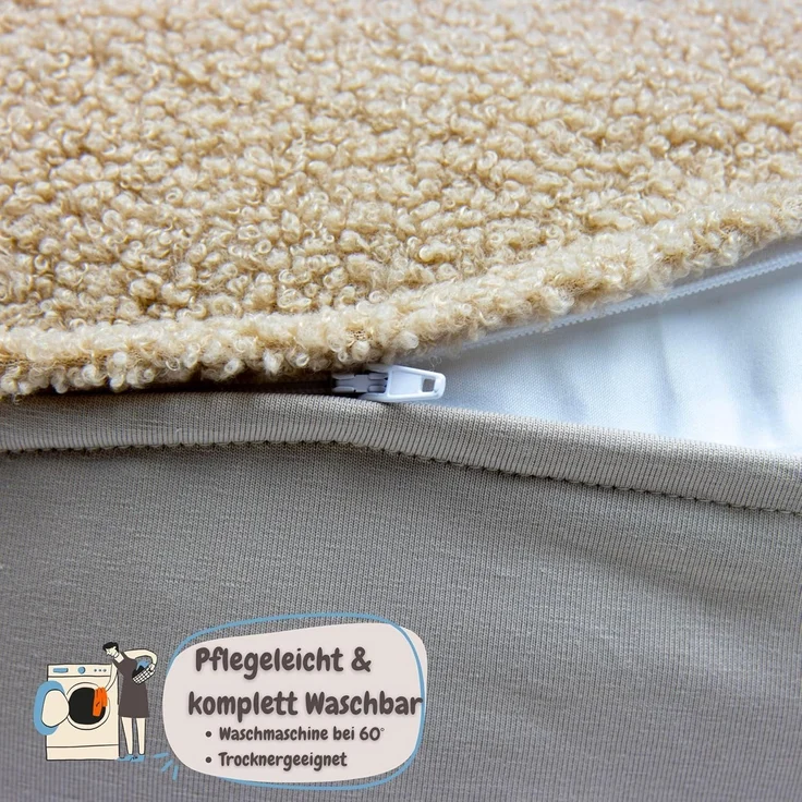 sei Design Stillkissen - Ergonomische Unterstützung - 190x30 cm - Seitenschläferkissen Schwangerschaftskissen XXL Reißverschluss - Individuell anpassbare Füllung - komplett waschbar – Bild 5