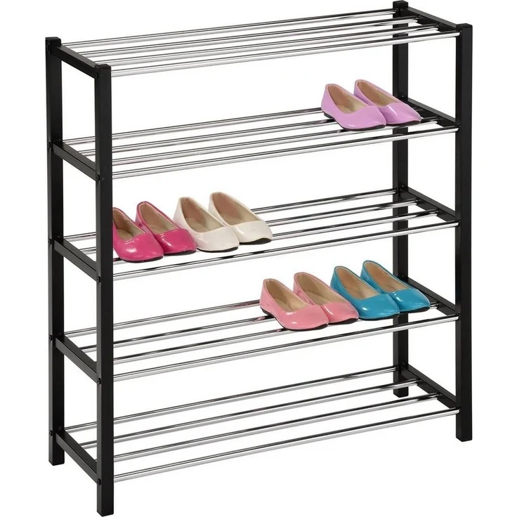 IDIMEX Schuhregal DUBLIN, Schuhständer mit 5 Ablage 80cm breit Schuhaufbewahrung Metall schwarz – Bild 4