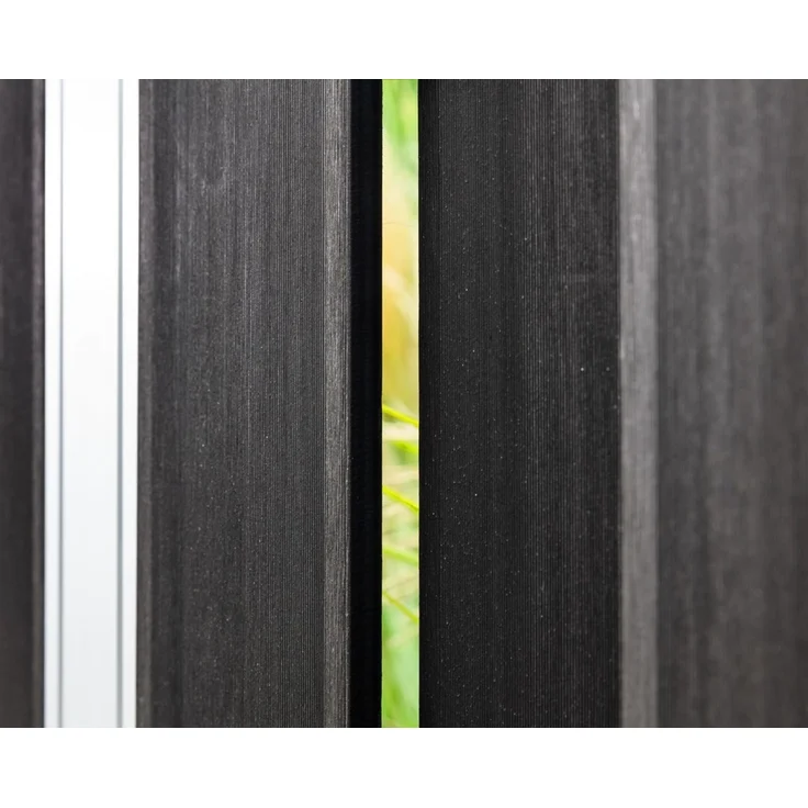 WPC-Sichtschutzzaun CARMENO - 5x Element + 6x Pfosten - Schwarz – Bild 5