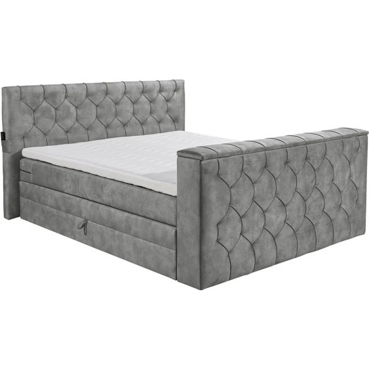 Boxspringbett Springdale - motorisierter TV-Halterung, geräumigem Bettkasten und Duo-Wendematratze H3/H4 - ED Exciting Design – Bild 4
