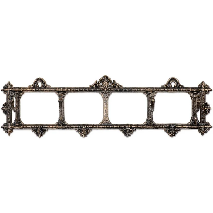 Moritz Wandgarderobe Garderobenleiste goldbraun, Hakenleiste Haken Kleiderhaken Garderobenhaken Vintage – Bild 1