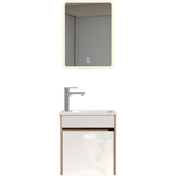 HOME DELUXE Badmöbel Komplettset BORKUM – Weiß/Eiche – Bild 1