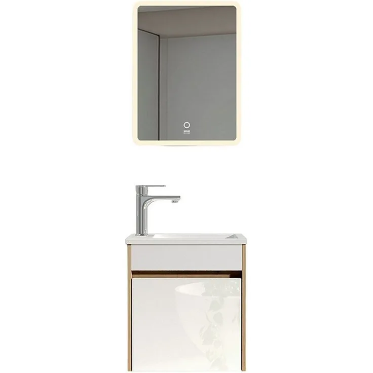 HOME DELUXE Badmöbel Komplettset BORKUM – Weiß/Eiche