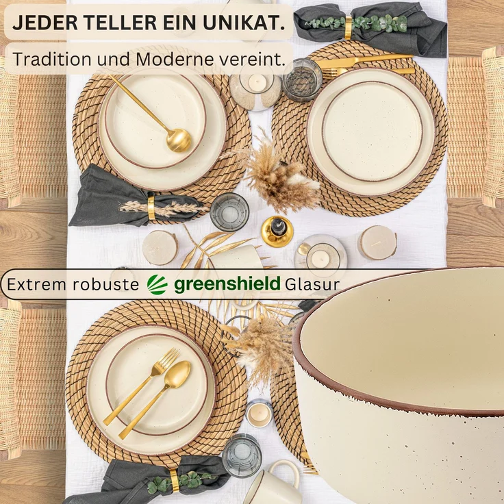 SÄNGER Steingut Schalen Bombay Beach 4 teilig – Bild 2