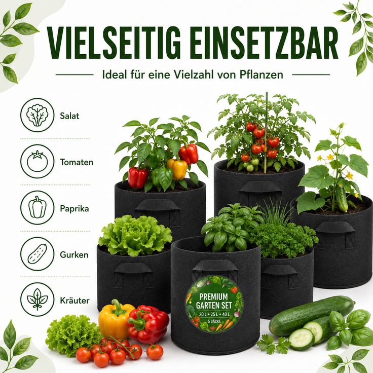 Pflanzsäcke Set Schwarz – Bild 6