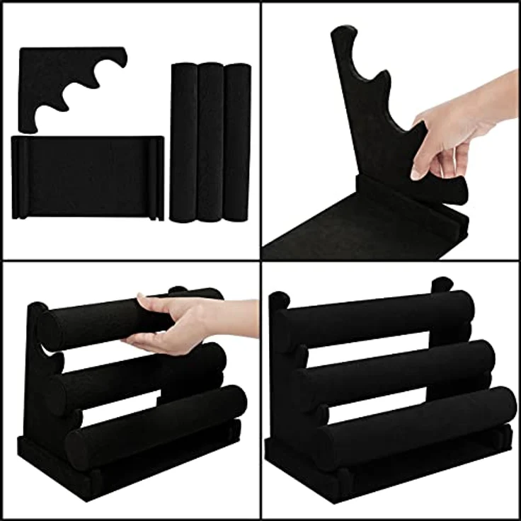 Kurtzy Schmuckständer Schmuck Organizer - 3-stufig, Schwarz - 30 x 17 x 23cm (1 St) – Bild 6
