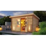 Gartenhaus Bastrup 7 - 357x297 cm, 28 mm Holz naturbelassen, Karibu