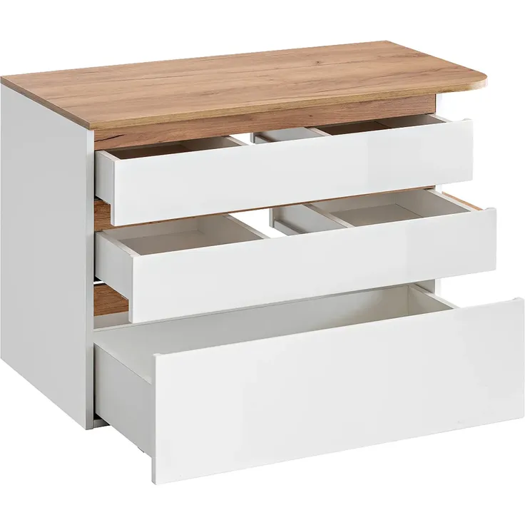 Vente-unique - ANIDA Waschbeckenmöbel Holz, Platte BeigeWeiß - B 50 cm x H 64 cm x L 94 cm – Bild 4