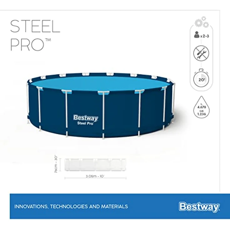 Bestway Pool Steel Pro 305x76 cm 93788 – Bild 6