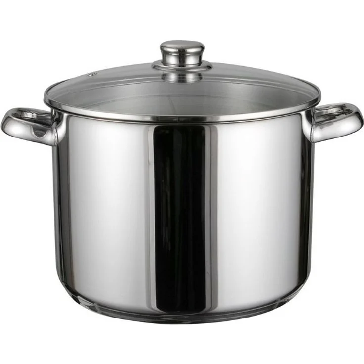 Haushalt International Kochtopf 10 Liter Universalkochtopf Edelstahl Großraumtopf, Edelstahl, induktionsfäihg – Bild 2