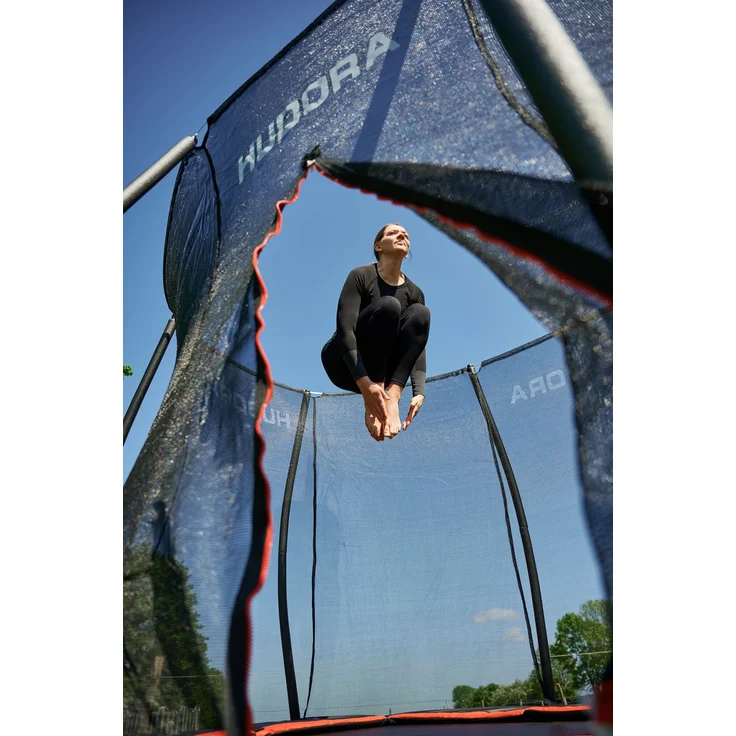 Hudora '4square' Trampolin mit Sicherheitsnetz, Stahl schwarz, 288 x 410 x 272 cm – Bild 8
