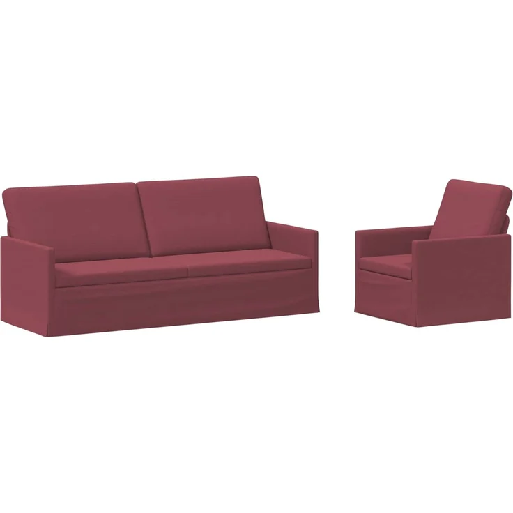 vidaXL Sofa-Set 2 pcs Weinrot Stoff 3433165 – Bild 1