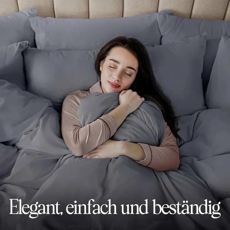 Utopia Bedding Bettwäsche 140x200 Set - Mikrofaser Bettbezug 140x200 cm + 1 Kissenbezug 65x65 cm - Grau – Bild 10