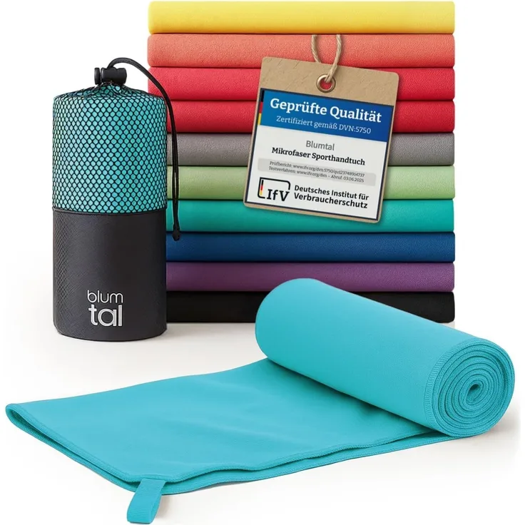 Blumtal Sporthandtuch Mikrofaser Handtuch - kompakte Mikrofaser Handtücher, Mikrofaser (inkl. Transporttasche, einzeln oder als Set verfügbar, 1-St), ultra leicht & schnelltrocknend, Reisehandtuch, Strandhandtuch