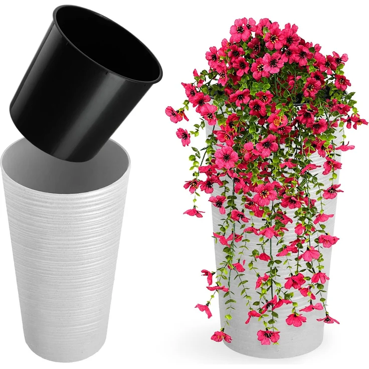 KADAX Blumentopf Blumentopf + Abdeckeinsatz Weiß 19cm – Bild 1