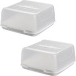 Engelland Kuchentransportbox Kleine Kuchenbox mit transparentem Deckel, Kunststoff, (Vorteils-Set, 2-tlg, sicheres Transportieren), mit Tragegriff und Klickverschluss, BPA-frei, rechteckig, Kunststoff