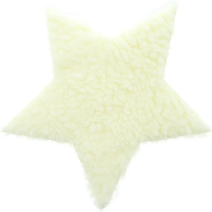 Dekoleidenschaft Fellkissen 2x Dekofell "Stern" creme, Ø 40 cm, Kunstfell, Tischdeko, Sitzauflage, Lammfell-Imitat, moderne Stuhlauflage in Felloptik – Bild 3