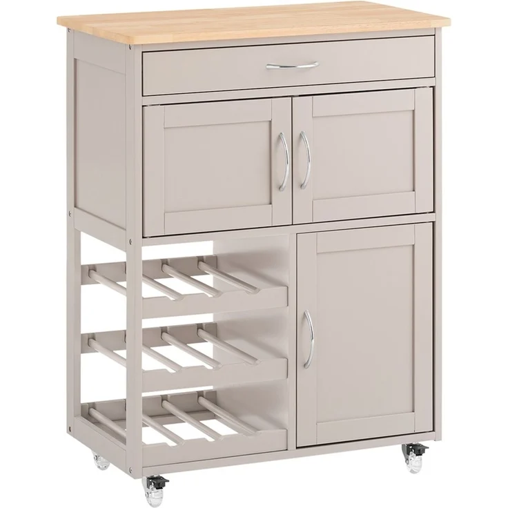 SoBuy FKW45-KA Küchenwagen, MDF, Lackiert, Hellgrau, 67 x 87 x 38 cm – Bild 1