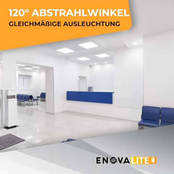 ENOVALITE LED Panel 4er Pack LED Panel, 62x62 cm, 36 W, 3600 lm, 6000 K, LED fest integriert, Tageslichtweiß, kaltweiß – Bild 5