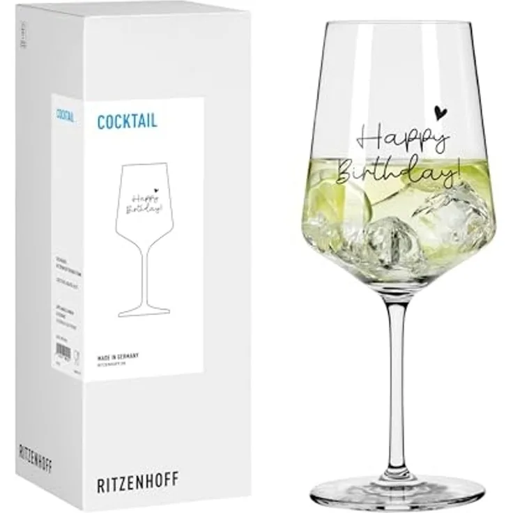 Ritzenhoff Longdrinkglas Sprüche, Kristallglas