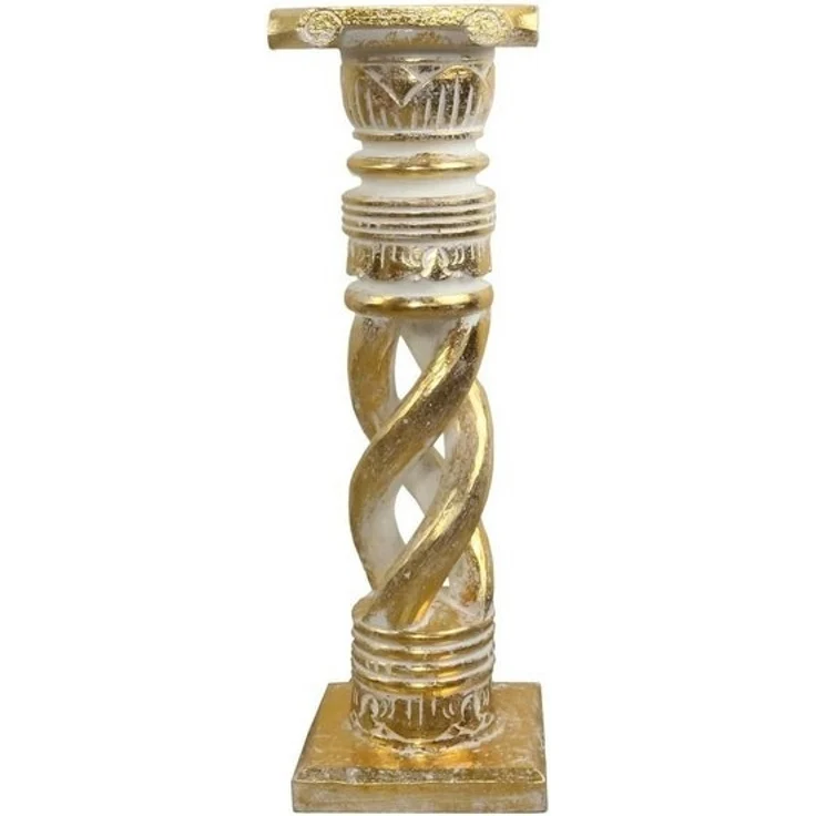 Oriental Galerie Blumenhocker Gedrehte Säule Antik Gold 60 cm klein (1 St) – Bild 4