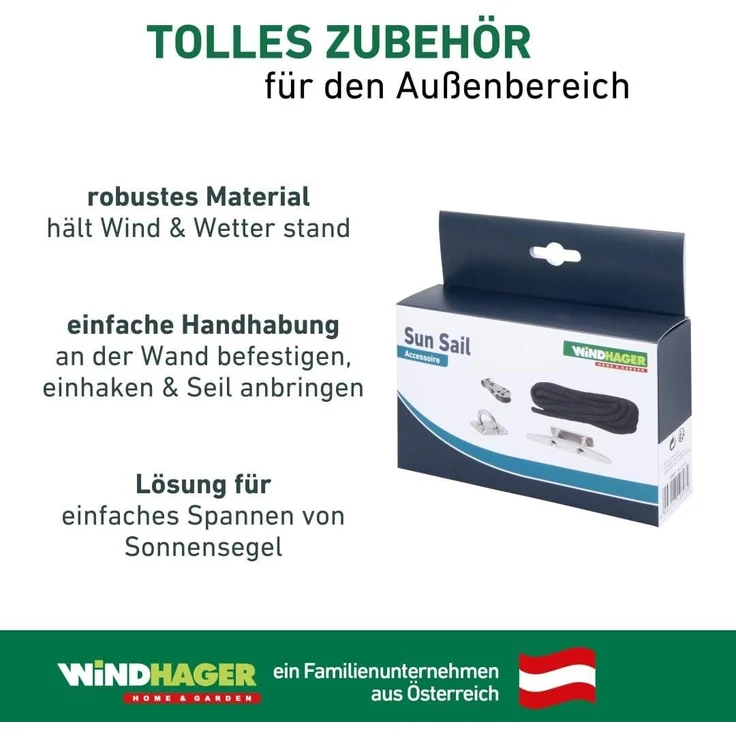 Seilzug-Set für Sonnensegel-Sonnentücher, Edelstahl – Bild 5