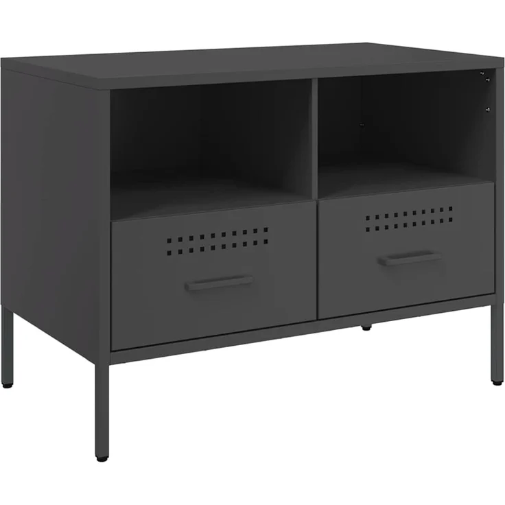 2 pcs TV-Schrank, Lowboard TV Schwarz 68x39x50,5 cm Stahl – Bild 6