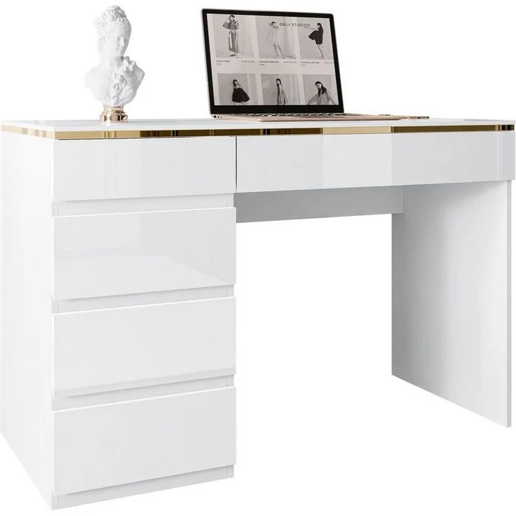Lookway Schreibtisch AURORA mit Schubladen und Dekorative Umrandung, Breite: 120 cm – Bild 5