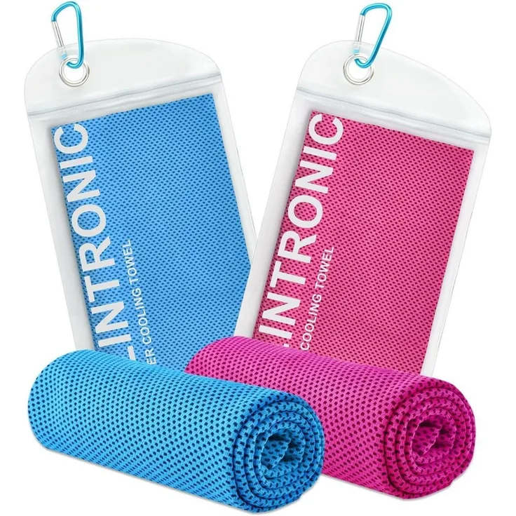 Flintronic Kühlendes Handtuch Set Mikrofaser Eishandtuch 30*120cm Blau Rosarot