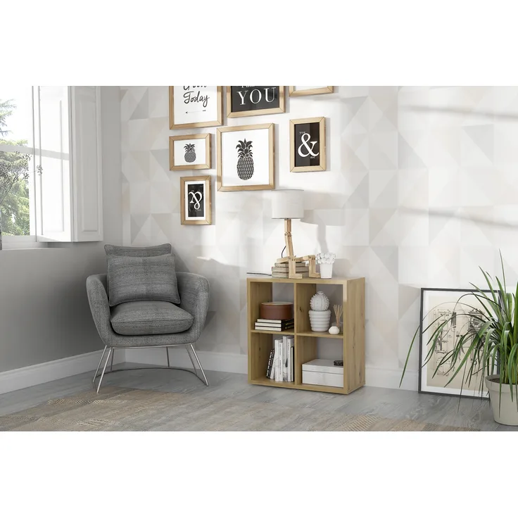 FORTE Mauro Regal, Holzwerkstoff, Braun, 72,7 x 72,8 x 32,9 cm