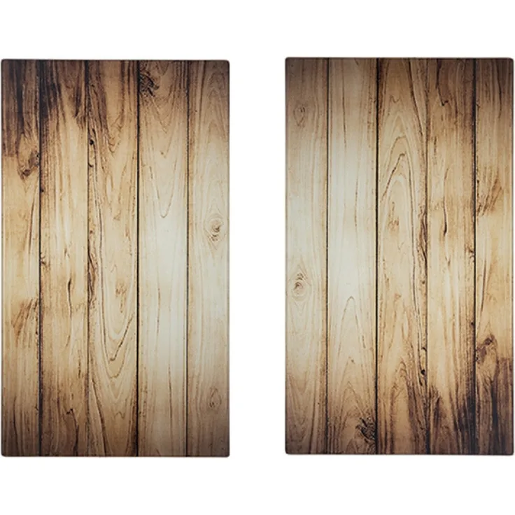 HATEX 2-tlg. Kochfeld Abdeckplatte Herd-Abdeckplatte Herdabdeckplatte 52x30cm Holz Optik