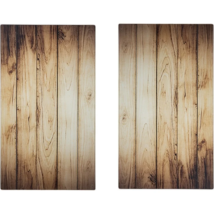 HATEX 2-tlg. Kochfeld Abdeckplatte Herd-Abdeckplatte Herdabdeckplatte 52x30cm Holz Optik