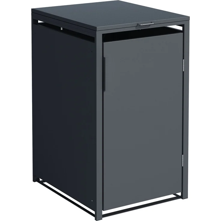 DEGAMO MÜNCHEN Mülltonnenbox 1-er, Stahl verzinkt, anthrazit, 68x80x116cm für Tonnen bis 240 Liter – Bild 1