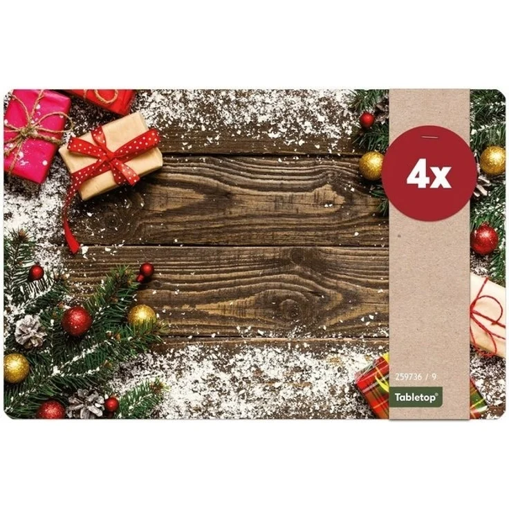 matches21 HOME & HOBBY Platzset Abwaschbare Tischsets 4er Set Weihnachten Geschenke, (4-St), Platzsets als Tisch-Untersetzer und Tisch-Deko für Esstisch Teller – Bild 4