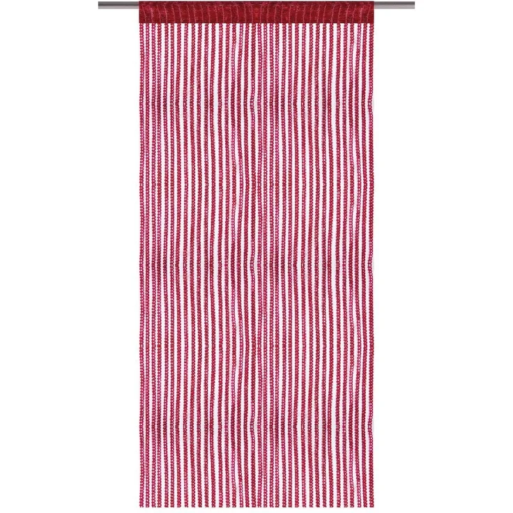 Arsvita Fadenvorhang Metallik-Optik mit Stangendurchzug, Türvorhang 140x250cm (Rot)