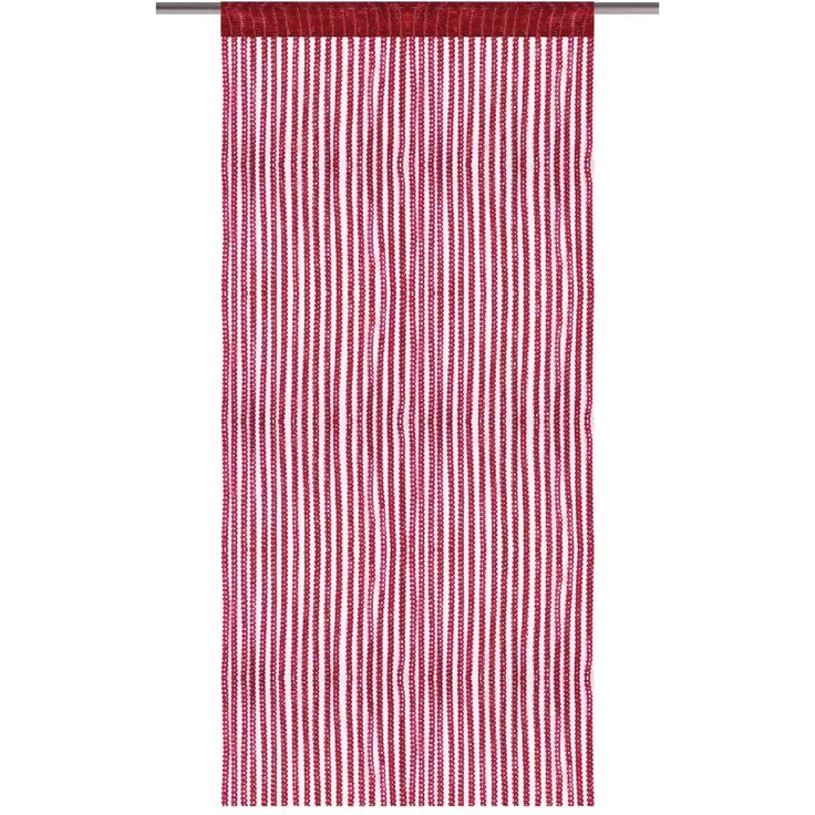 Arsvita Fadenvorhang Metallik-Optik mit Stangendurchzug, Türvorhang 140x250cm (Rot) – Bild 1