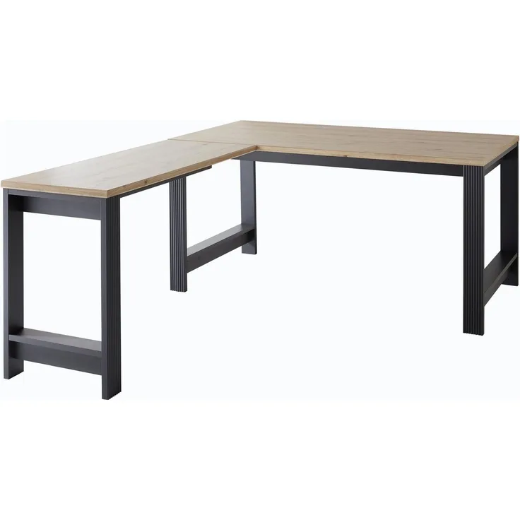 Eckschreibtisch JASMIN Graphit Artisan Eiche Nachbildung