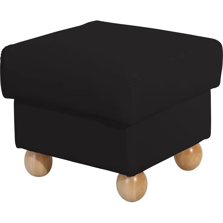 Hocker Kasha Bezug Kunstleder Buche natur / schwarz 22300