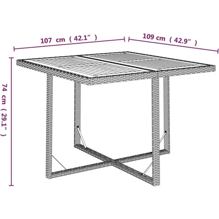 vidaXL 5-tlg. Garten-Essgruppe mit Kissen Poly Rattan Schwarz 3095518 – Bild 5