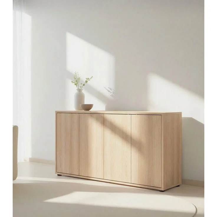 mokebo Sideboard Die Horizontale, Wohnzimmerschrank, Kommode, Beistellschrank, Anrichte in Eiche – Bild 1