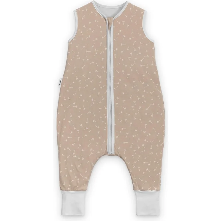 Ehrenkind® Baby Sommerschlafsack mit Füßen 1.0 TOG aus weicher OEKO-TEX zertifizierter Bio-Baumwolle | Sommer Schlafsack | Baby Schlafsack Gr. 90 Beige Pusteblume | 1 Tog – Bild 1