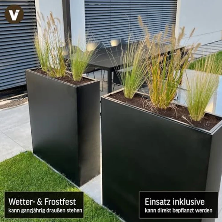 VIVANNO Pflanzkübel Pflanzkübel Raumteiler pulverbeschichtetes Stahlblech "Elemento" – Bild 3