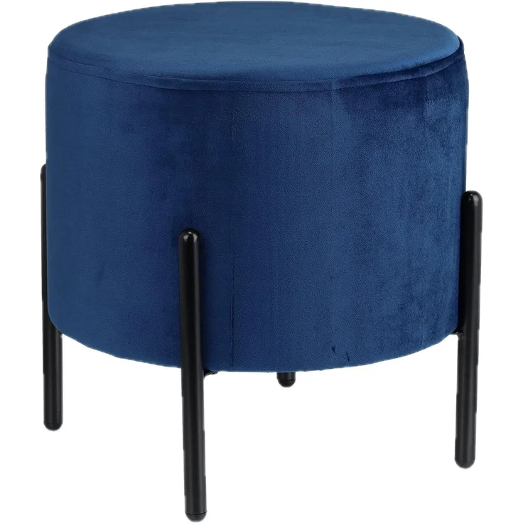 Relaxdays Blauer Samthocker – Bild 8