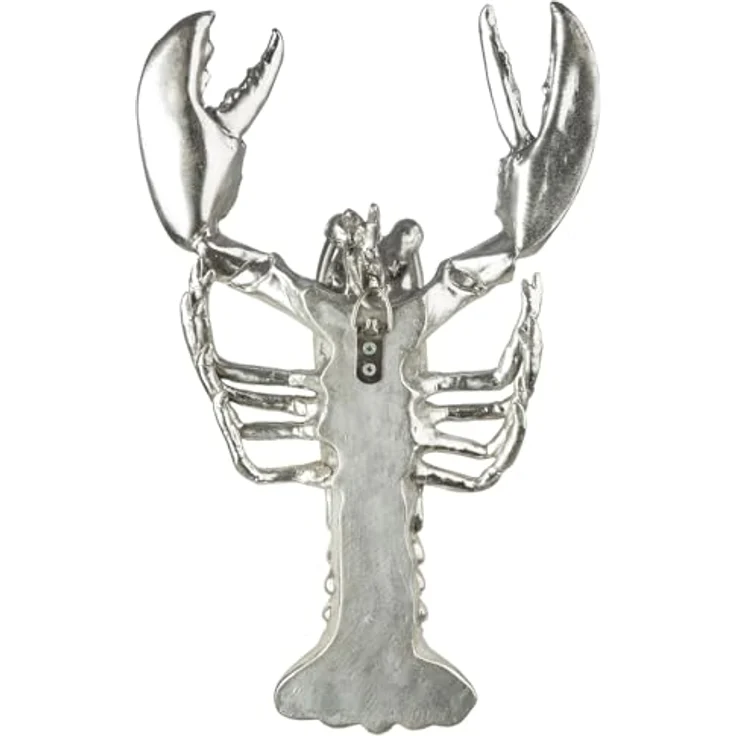 GILDE Wandobjekt Figur Lobster, silberfarbenes Kunstharz in Hummerform, Höhe 42cm x Breite 25cm, metallische Optik – Bild 4