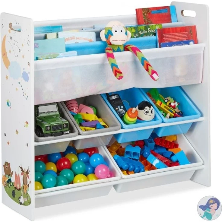 Kinderregal mit 10 Fächern und Motiv – Bild 1