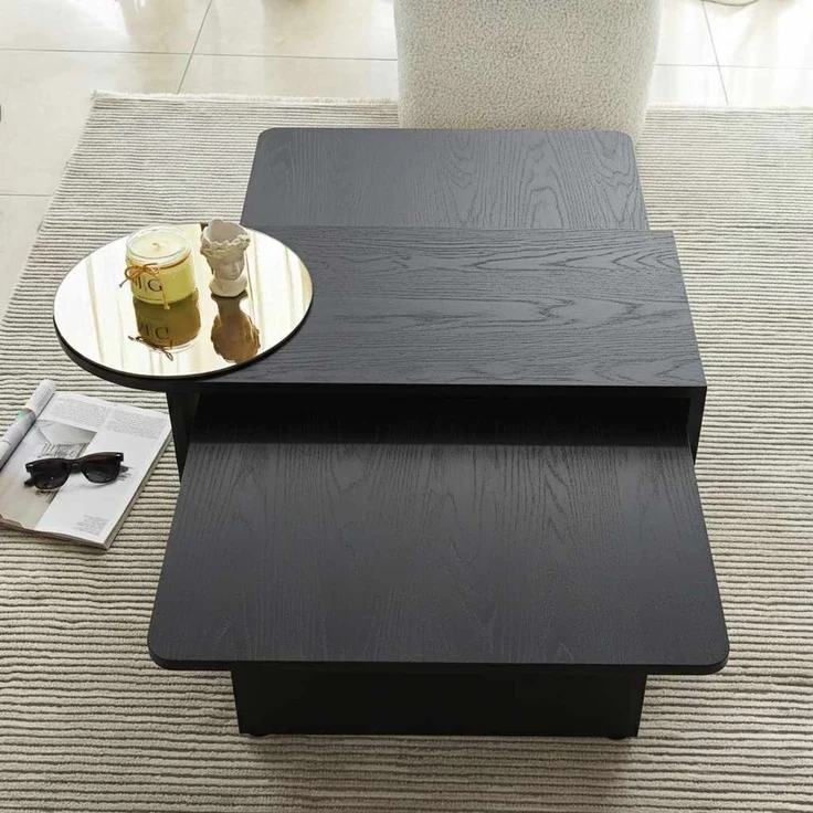 Skye Decor 'Luna 2 - Black' Couchtisch-Set, Schwarz / Bronze, 105 x 35 x 60 cm – Bild 4