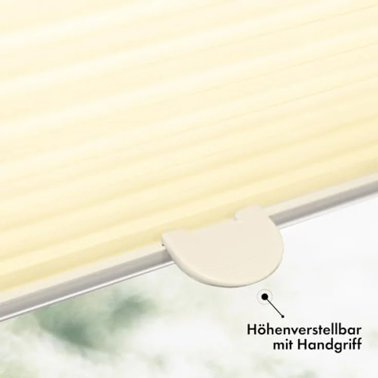 Sonello Plissee Klemmfix ohne Bohren 85cm x 220cm Creme Plisseerollo | Klemmrollo, Sonnenschutz für Tür & Fenster, Blickdicht, Sichtschutz, Fensterrollo, Fertigplissee Rollo - einfache Montage – Bild 6