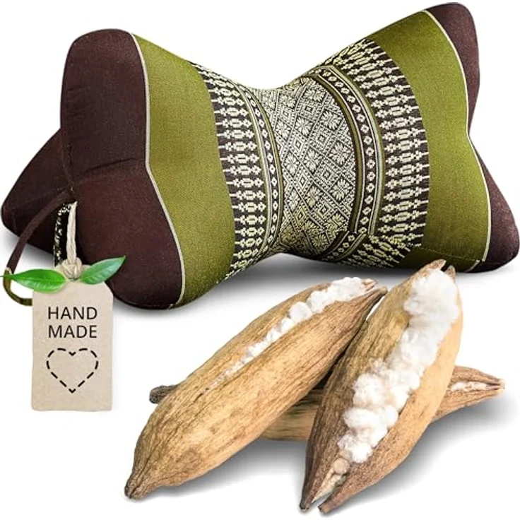 livasia Nackenstützkissen Knochenkissen, vegan und handgefertigt, Ø 15x32cm, Kapok – Bild 2