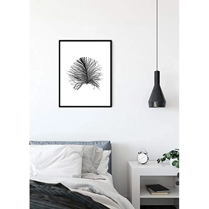 Komar Feather White Wandbild,Poster 50x70 cm,Seidenmatter Kunstdruck, ohne Rahmen, hochwertiges Fotopapier, Lichtbeständig, für Wohnzimmer und Schlafzimmer – Bild 3