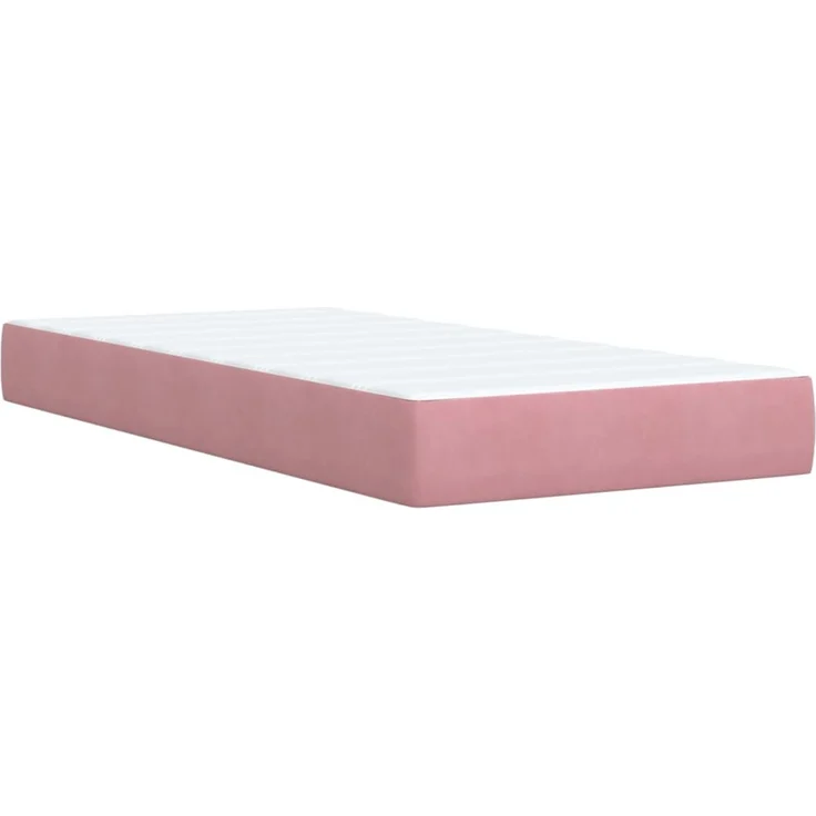 vidaXL Boxspringbett mit Matratze Rosa 90x200 cm Samt 3285619 – Bild 6